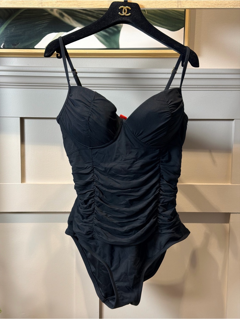 Spanx Swimsuit Womens One Piece Ruched Black 12 D